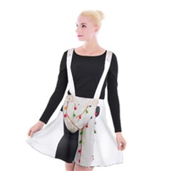 Indiahandycrfats Women Fashion White Dupatta With Multicolour Pompom All Four Sides For Girls/women Suspender Skater Skirt by Indianhandycrafts