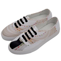 Indiahandycrfats Women Fashion White Dupatta With Multicolour Pompom All Four Sides For Girls/women Men s Classic Low Top Sneakers