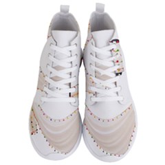 Indiahandycrfats Women Fashion White Dupatta With Multicolour Pompom All Four Sides For Girls/women Men s Lightweight High Top Sneakers