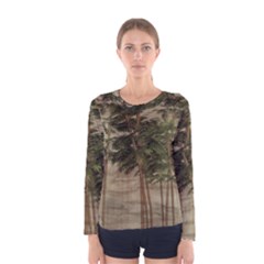 Vintage Bamboo Trees Women s Long Sleeve Tee