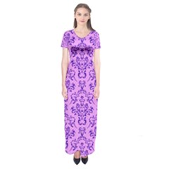 Victorian Violet Short Sleeve Maxi Dress