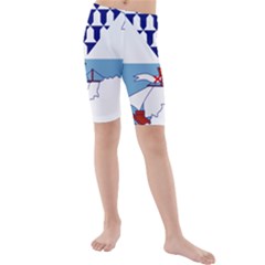 Flag Map Of Belfast Kids  Mid Length Swim Shorts by abbeyz71