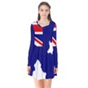 Flag Map of Government Ensign of Northern Ireland, 1929-1973 Long Sleeve V-neck Flare Dress View1