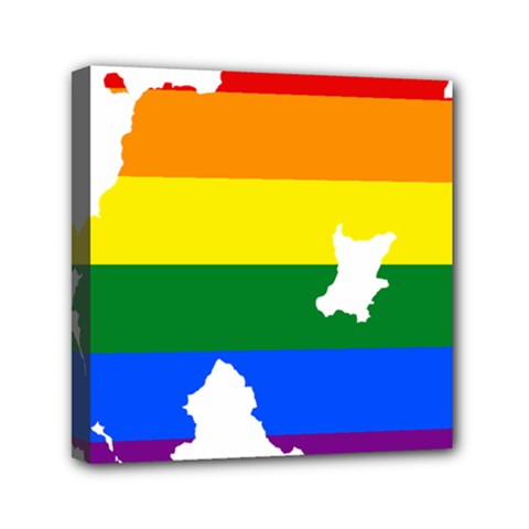 Lgbt Flag Map Of Northern Ireland Mini Canvas 6  X 6  (stretched) by abbeyz71