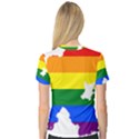 LGBT Flag Map of Northern Ireland V-Neck Sport Mesh Tee View2