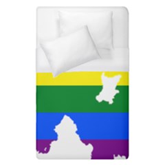 Lgbt Flag Map Of Northern Ireland Duvet Cover (single Size)