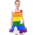 LGBT Flag Map of Northern Ireland Kids  Cross Back Dress View1