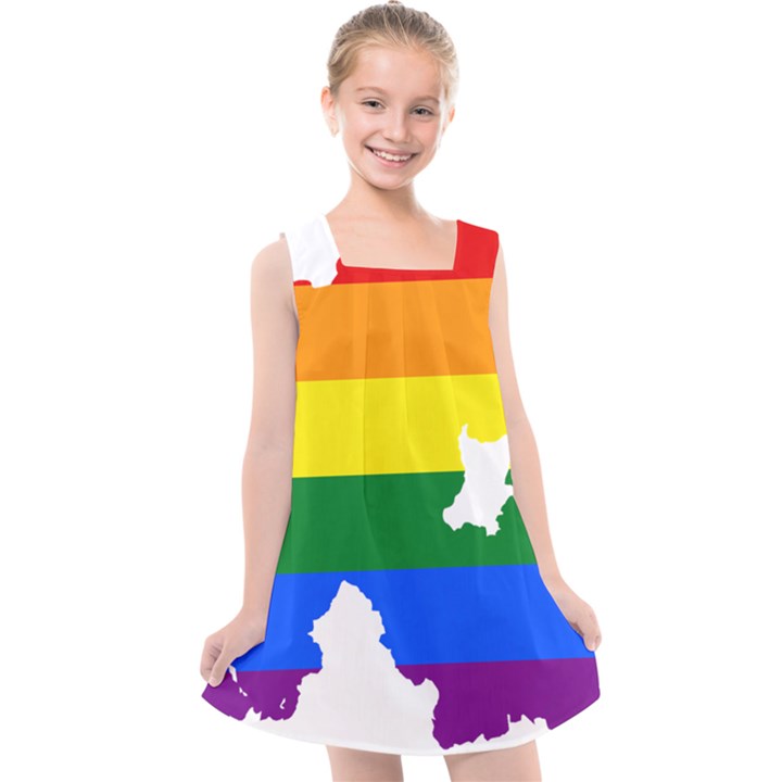 LGBT Flag Map of Northern Ireland Kids  Cross Back Dress