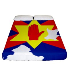 Ulster Nationalists Flag Map Of Northern Ireland Fitted Sheet (queen Size) by abbeyz71