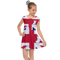 Union Jack Flag Map Of Northern Ireland Kids Cap Sleeve Dress by abbeyz71