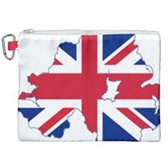 Union Jack Flag Map Of Northern Ireland Canvas Cosmetic Bag (xxl) by abbeyz71