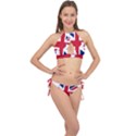 Union Jack Flag Map of Northern Ireland Cross Front Halter Bikini Set View1