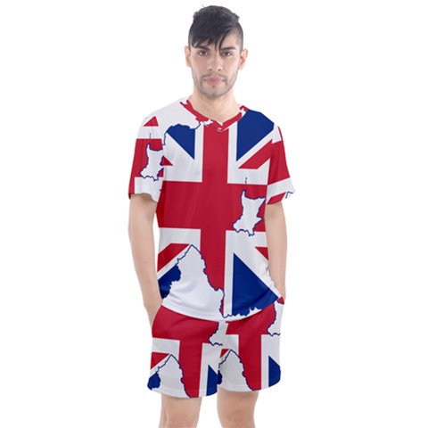 Union Jack Flag Map Of Northern Ireland Men s Mesh Tee And Shorts Set by abbeyz71