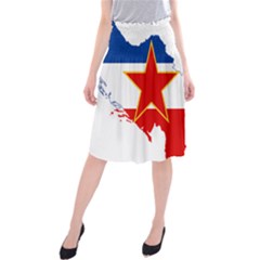 Flag Map Of Socialist Federal Republic Of Yugoslavia Midi Beach Skirt by abbeyz71