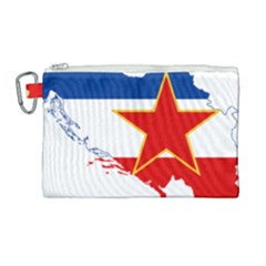 Flag Map Of Socialist Federal Republic Of Yugoslavia Canvas Cosmetic Bag (large) by abbeyz71