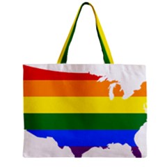 Usa Lgbt Flag Map Zipper Mini Tote Bag by abbeyz71