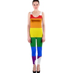 Usa Lgbt Flag Map One Piece Catsuit by abbeyz71