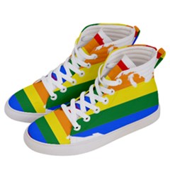 Usa Lgbt Flag Map Women s Hi-top Skate Sneakers by abbeyz71