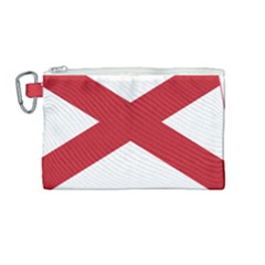 Flag Map Of Alabama Canvas Cosmetic Bag (medium) by abbeyz71