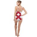 Flag Map of Alabama High Neck One Piece Swimsuit View2