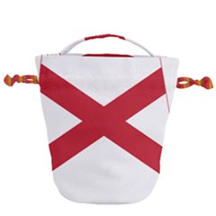 Flag Map Of Alabama Drawstring Bucket Bag by abbeyz71