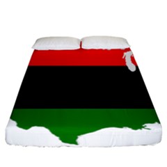 Pan-african Flag Map Of United States Fitted Sheet (california King Size) by abbeyz71