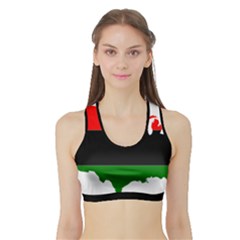 Pan-african Flag Map Of United States Sports Bra With Border by abbeyz71