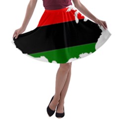 Pan-african Flag Map Of United States A-line Skater Skirt by abbeyz71