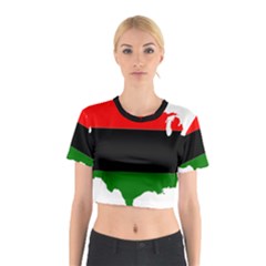 Pan-african Flag Map Of United States Cotton Crop Top by abbeyz71