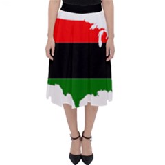 Pan-african Flag Map Of United States Classic Midi Skirt by abbeyz71