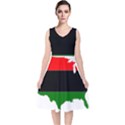 Pan-African Flag Map of United States V-Neck Midi Sleeveless Dress  View1