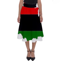 Pan-african Flag Map Of United States Perfect Length Midi Skirt by abbeyz71
