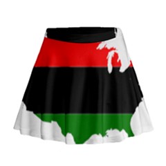 Pan-african Flag Map Of United States Mini Flare Skirt by abbeyz71