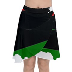 Pan-african Flag Map Of United States Chiffon Wrap Front Skirt by abbeyz71