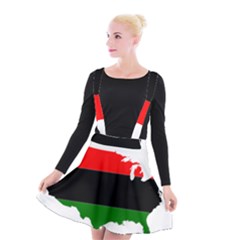 Pan-african Flag Map Of United States Suspender Skater Skirt by abbeyz71
