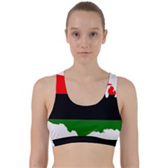 Pan-african Flag Map Of United States Back Weave Sports Bra by abbeyz71