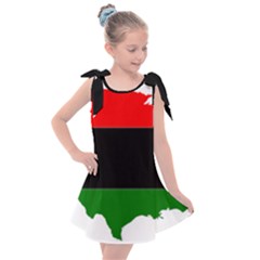 Pan-african Flag Map Of United States Kids  Tie Up Tunic Dress by abbeyz71