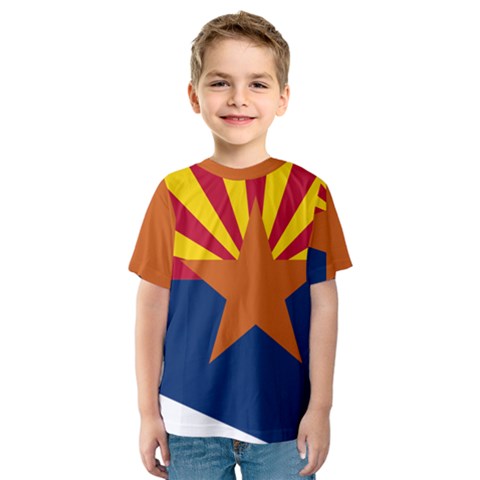 Flag Map Of Arizona Kids  Sport Mesh Tee by abbeyz71