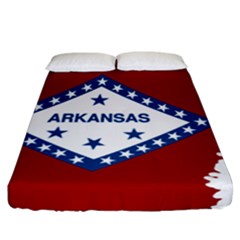 Flag Map Of Arkansas Fitted Sheet (california King Size) by abbeyz71