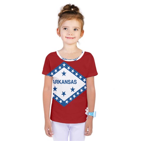 Flag Map Of Arkansas Kids  One Piece Tee by abbeyz71