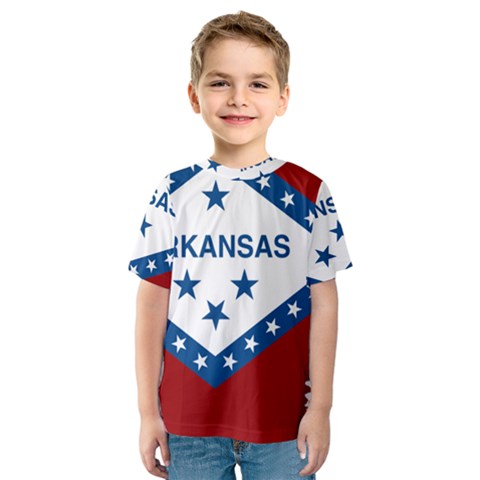 Flag Map Of Arkansas Kids  Sport Mesh Tee by abbeyz71