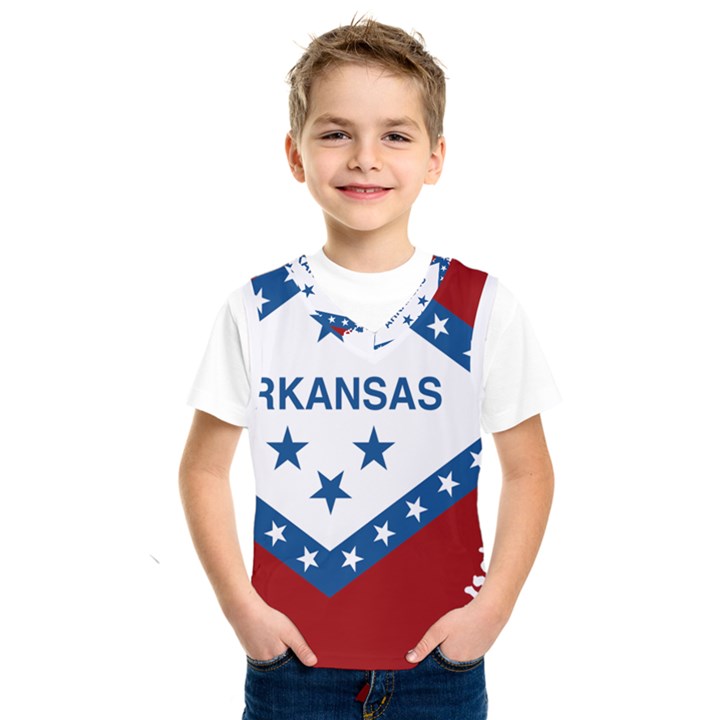 Flag Map of Arkansas Kids  SportsWear
