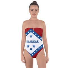 Flag Map Of Arkansas Tie Back One Piece Swimsuit by abbeyz71