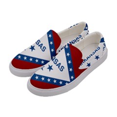 Flag Map Of Arkansas Women s Canvas Slip Ons by abbeyz71