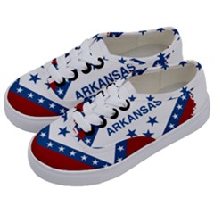 Flag Map Of Arkansas Kids  Classic Low Top Sneakers by abbeyz71