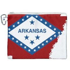 Flag Map Of Arkansas Canvas Cosmetic Bag (xxl) by abbeyz71