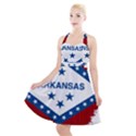 Flag Map Of Arkansas Halter Party Swing Dress  View1