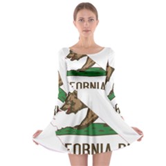 California Flag Map Long Sleeve Skater Dress by abbeyz71