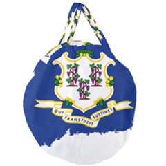 Flag Map Of Connecticut Giant Round Zipper Tote