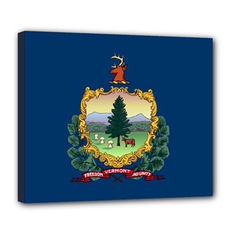 Flag Of Vermont Deluxe Canvas 24  X 20  (stretched) by abbeyz71